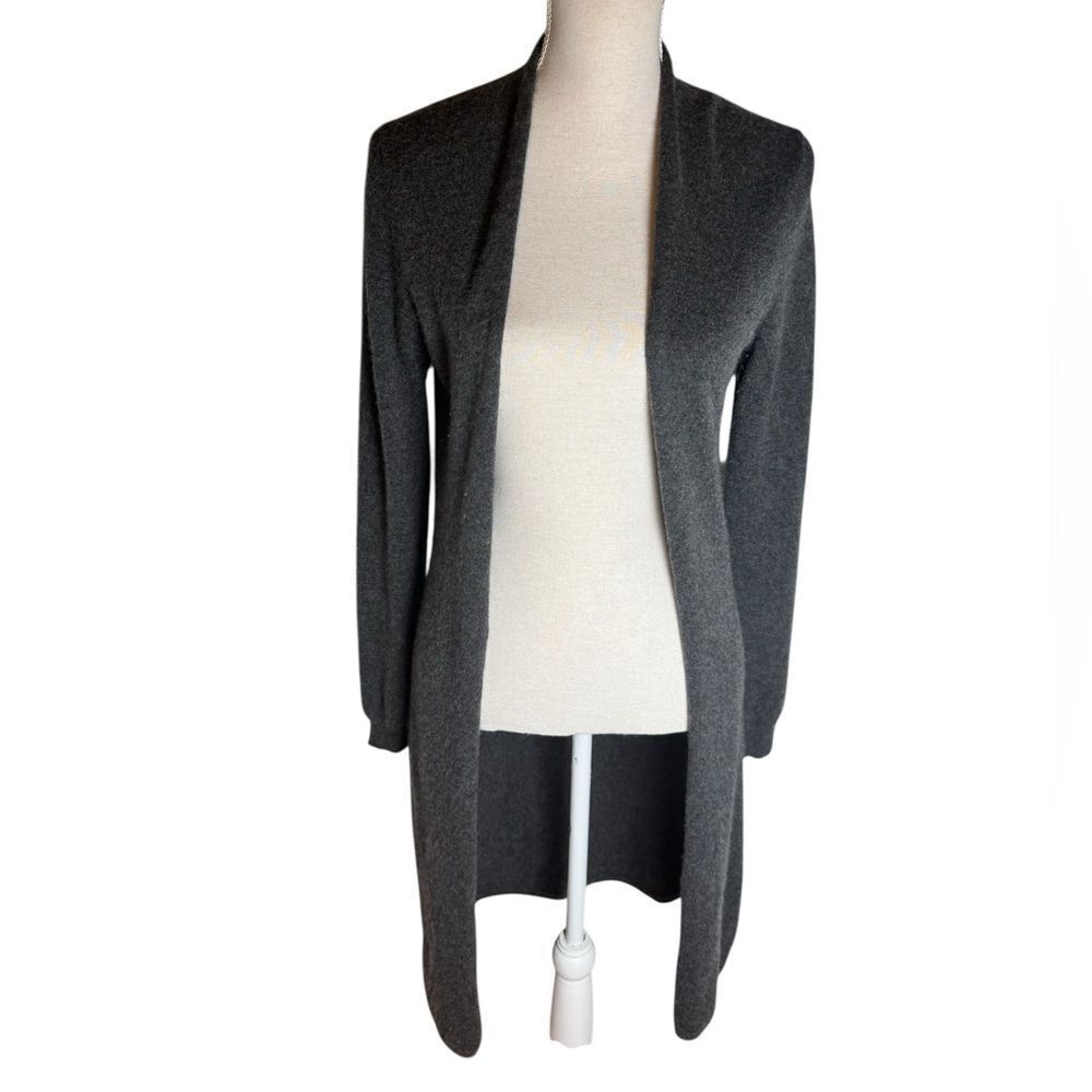 Minnie Rose 100% cashmere Open Duster in Charcoal S